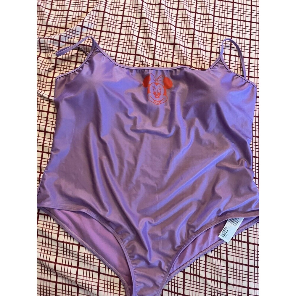 Disney Store Minnie Mouse Swimsuit One Piece Women Size 2XL Purple EUC